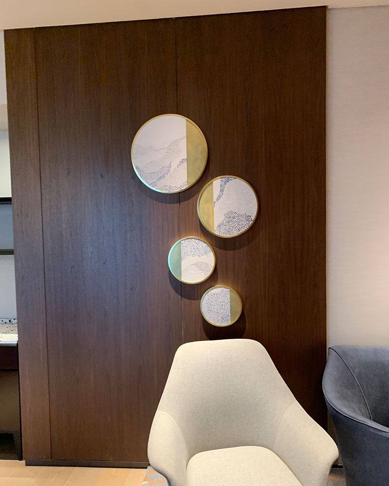3D列印銅板圓框組合畫藝術品，廣州新世界酒店