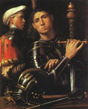 喬爾喬內 Portrait of Warrior with his Equerry 喬爾喬內 Portrait of Warrior with his Equerry