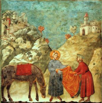 喬托 迪 邦多納 Saint Francis Giving his Mantle to a Poor Man