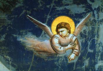 喬托 迪 邦多納 The Flight into Egypt Scenes from the Life of the Virgin (Detail of an Angel)