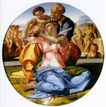 米開朗基羅 The Holy Family with the Infant John the Baptist