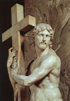 米開朗基羅 Christ Carrying the Cross, detail, marble sculpture