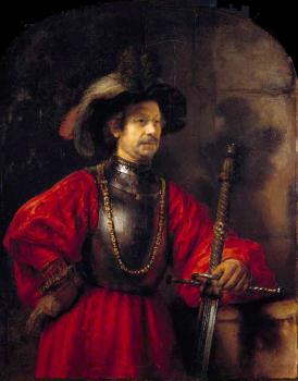 倫勃朗 Portrait of a man in military costume 倫勃朗 Portrait of a man in military costume