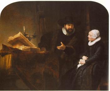 倫勃朗 Portrait of the Mennonite preacher Cornelius Claesz Anslo and his wife Aeltje Gerritsdr Schouten