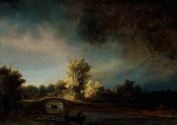 倫勃朗 Landscape with a Stone Bridge 倫勃朗 Landscape with a Stone Bridge