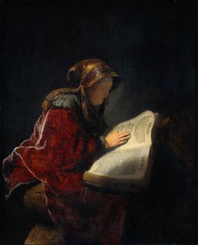 倫勃朗 The Prophetess Anna (Rembrandt's Mother)
