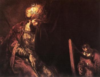 倫勃朗 David playing the harp before Saul 倫勃朗 David playing the harp before Saul