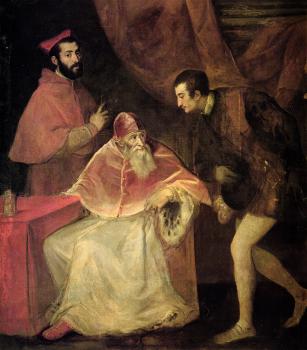 提香 Pope Paul III and nephews 提香 Pope Paul III and nephews